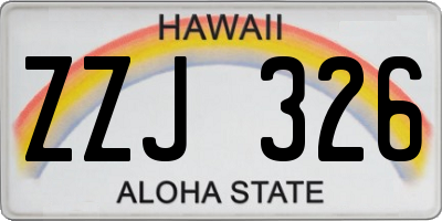 HI license plate ZZJ326