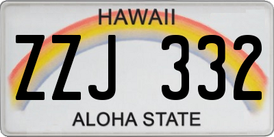 HI license plate ZZJ332