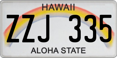 HI license plate ZZJ335
