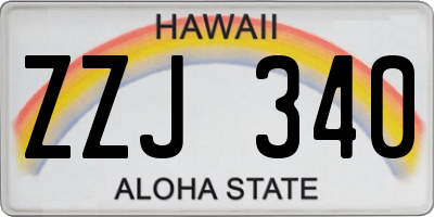 HI license plate ZZJ340