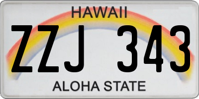 HI license plate ZZJ343