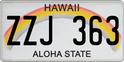 HI license plate ZZJ363