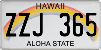 HI license plate ZZJ365