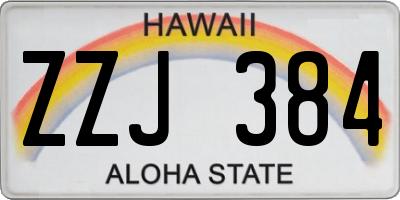 HI license plate ZZJ384