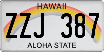 HI license plate ZZJ387