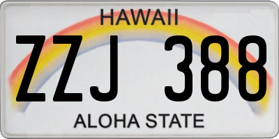 HI license plate ZZJ388