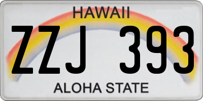 HI license plate ZZJ393