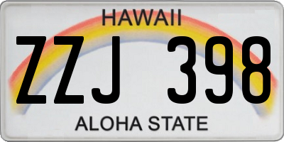 HI license plate ZZJ398