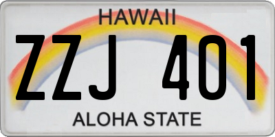 HI license plate ZZJ401