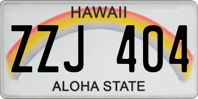 HI license plate ZZJ404