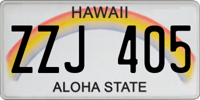 HI license plate ZZJ405