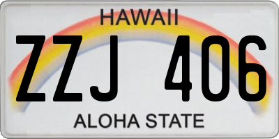 HI license plate ZZJ406