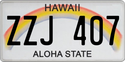 HI license plate ZZJ407