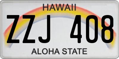 HI license plate ZZJ408