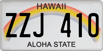 HI license plate ZZJ410