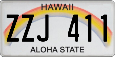 HI license plate ZZJ411