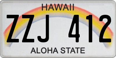 HI license plate ZZJ412