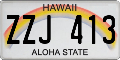 HI license plate ZZJ413