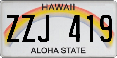 HI license plate ZZJ419