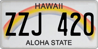 HI license plate ZZJ420