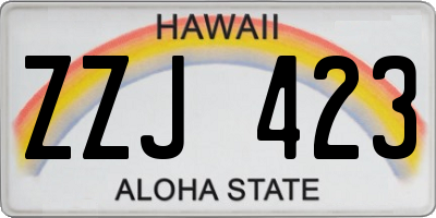 HI license plate ZZJ423