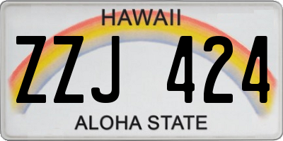 HI license plate ZZJ424