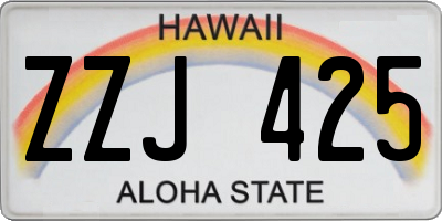 HI license plate ZZJ425