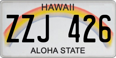 HI license plate ZZJ426