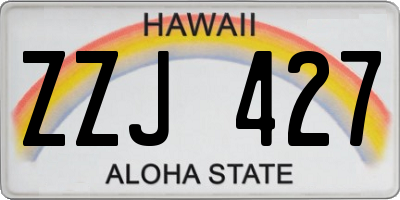 HI license plate ZZJ427