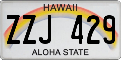 HI license plate ZZJ429