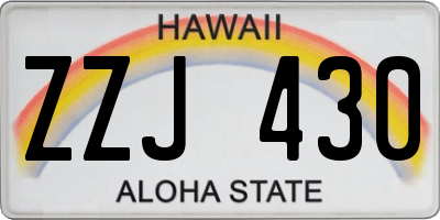 HI license plate ZZJ430