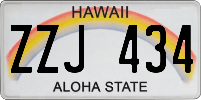 HI license plate ZZJ434