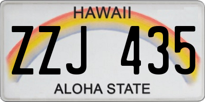 HI license plate ZZJ435