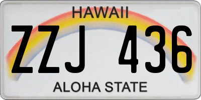 HI license plate ZZJ436