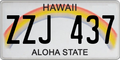 HI license plate ZZJ437