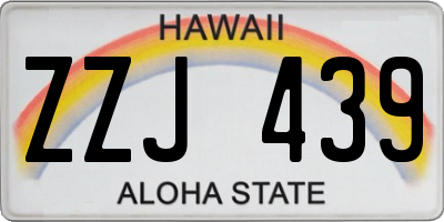 HI license plate ZZJ439