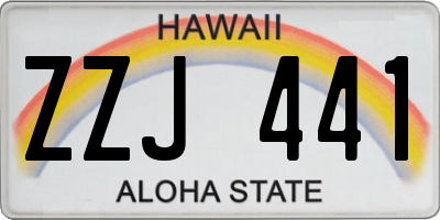 HI license plate ZZJ441