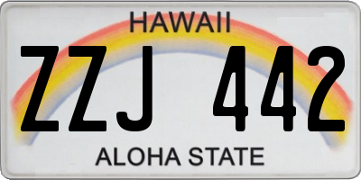 HI license plate ZZJ442