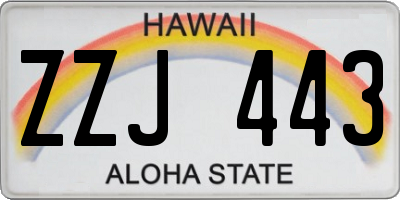 HI license plate ZZJ443