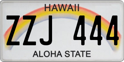 HI license plate ZZJ444