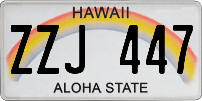 HI license plate ZZJ447