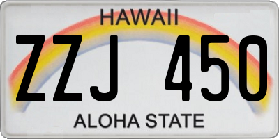 HI license plate ZZJ450