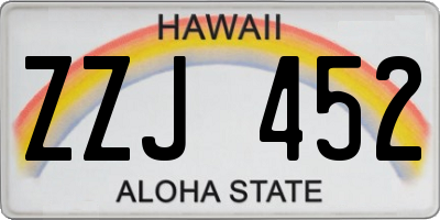 HI license plate ZZJ452