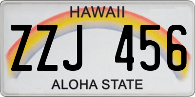 HI license plate ZZJ456