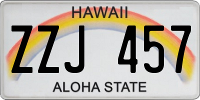 HI license plate ZZJ457