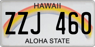 HI license plate ZZJ460