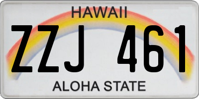 HI license plate ZZJ461