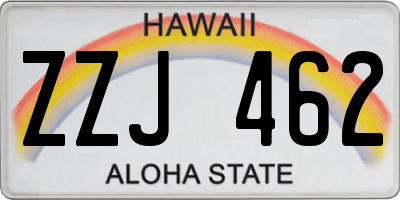 HI license plate ZZJ462