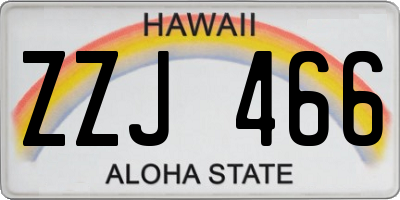 HI license plate ZZJ466