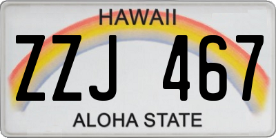 HI license plate ZZJ467